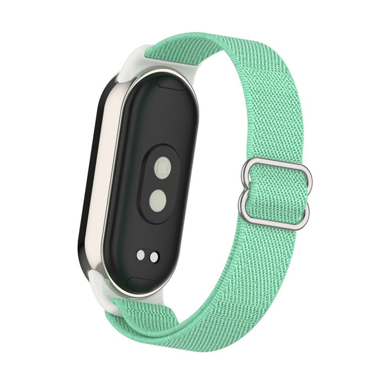 For Xiaomi Smart Band 9 / Smart Band 8 Nylon Wrist Strap with Connector Elastic Watch Band - Light Green
