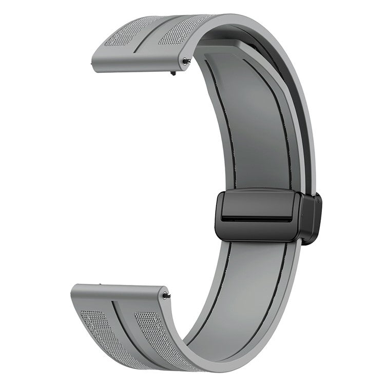 22mm Watch Band For Huawei Watch GT 5 Pro 46mm / Garmin Forerunner 265 Nylon+Silicone Smartwatch Strap - Grey