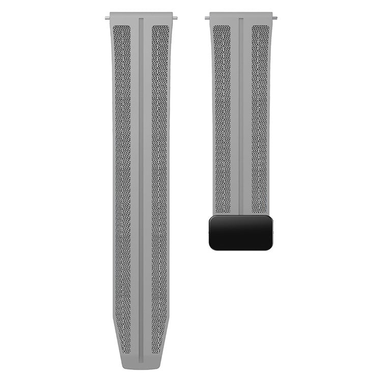 22mm Watch Band For Huawei Watch GT 5 Pro 46mm / Garmin Forerunner 265 Nylon+Silicone Smartwatch Strap - Grey