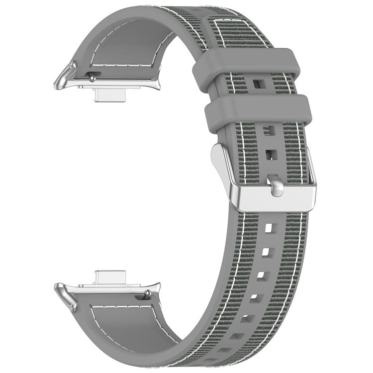 Silicone Strap for Xiaomi Smart Band 9 Pro / 8 Pro / Redmi Watch 4 Composite Woven Watch Band - Grey