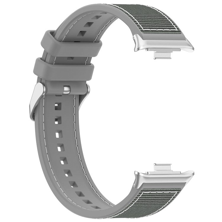 Silicone Strap for Xiaomi Smart Band 9 Pro / 8 Pro / Redmi Watch 4 Composite Woven Watch Band - Grey