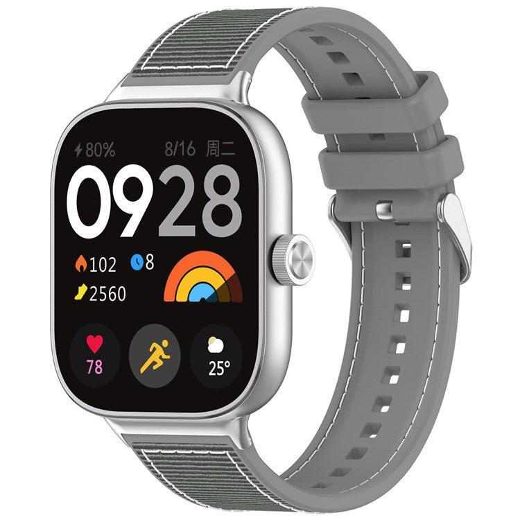Silicone Strap for Xiaomi Smart Band 9 Pro / 8 Pro / Redmi Watch 4 Composite Woven Watch Band - Grey