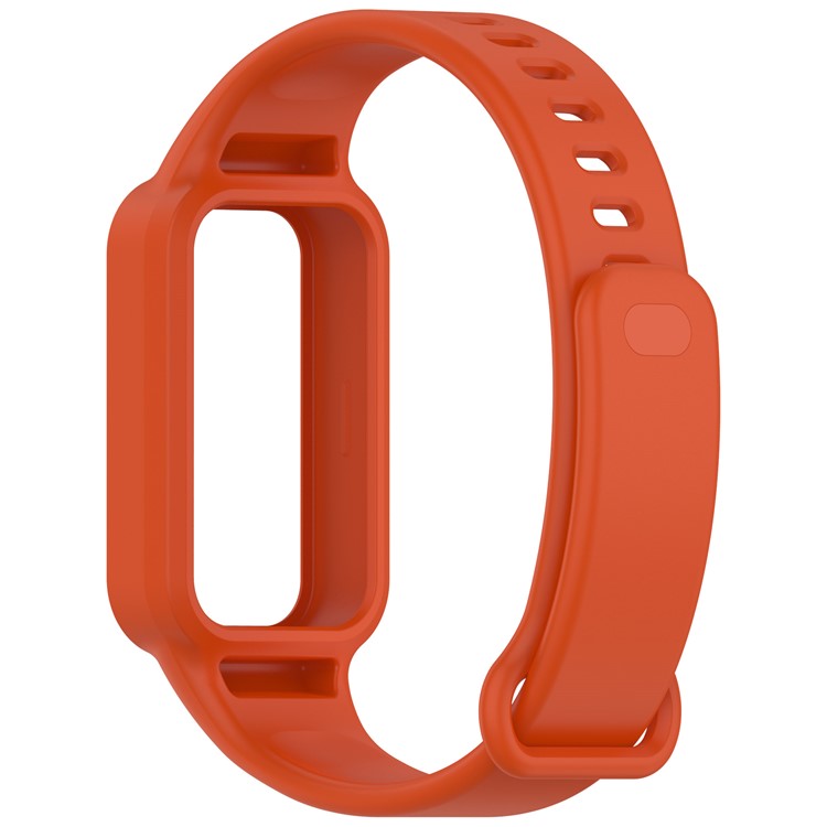 For Xiaomi Smart Band 9 Active / Redmi Band 3 Watch Band Soft Silicone Strap with Watch Case - Orange