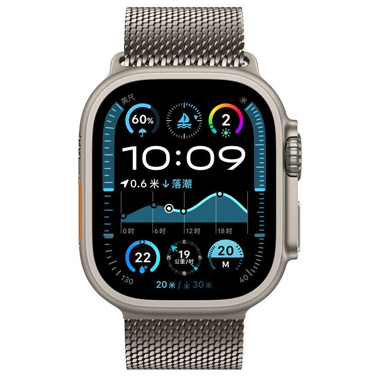 Watch Band For Apple Watch Series 10 9 8 7 SE 6 5 4 3 2 1 42mm 41mm 40mm 38mm Umbrella Buckle Electroplated Stainless Steel Strap - Titanium