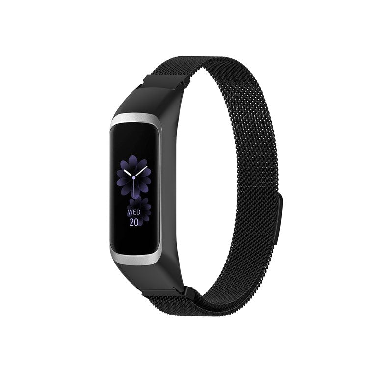 Milanese Stainless Steel Smart Watch Strap for Samsung Galaxy Fit2 SM-R220 - Black