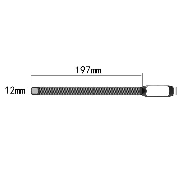 Milanese Stainless Steel Smart Watch Strap for Samsung Galaxy Fit2 SM-R220 - Black