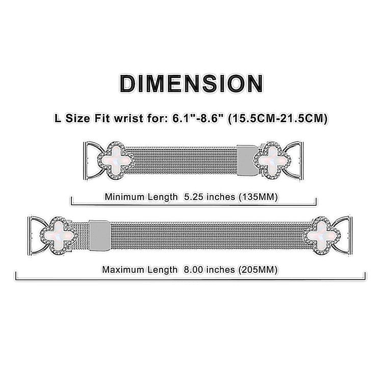 For Haylou BLING LS12 Milanese Band Clover Decor Electroplated Stainless Steel Strap, Size: L - Gold / Black