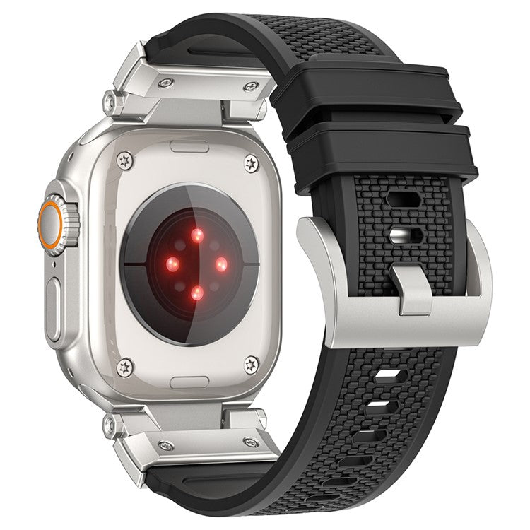 LEMONDA Watch Strap For Apple Watch Series 10 Ultra 9 8 7 SE 6 5 4 3 2 1 46mm 49mm 45mm 44mm 42mm Soft Rubber Sport Band - Black