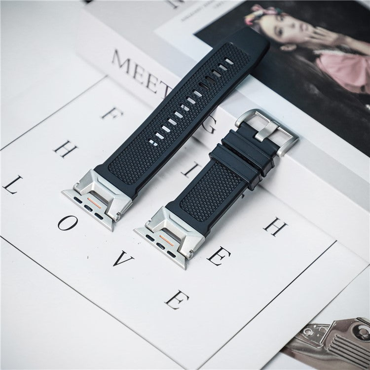 LEMONDA Watch Strap For Apple Watch Series 10 Ultra 9 8 7 SE 6 5 4 3 2 1 46mm 49mm 45mm 44mm 42mm Soft Rubber Sport Band - Black