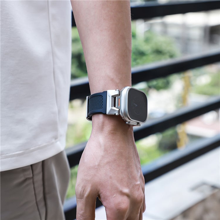 LEMONDA Watch Strap For Apple Watch Series 10 Ultra 9 8 7 SE 6 5 4 3 2 1 46mm 49mm 45mm 44mm 42mm Soft Rubber Sport Band - Black