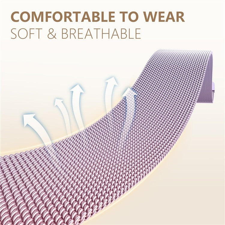 LEMONDA Size S Metal Strap for Apple Watch Series 10 Ultra 9 8 7 SE 6 5 4 3 2 1 46mm 49mm 45mm 44mm 42mm Milanese Watch Band - Gradient Rose Pink