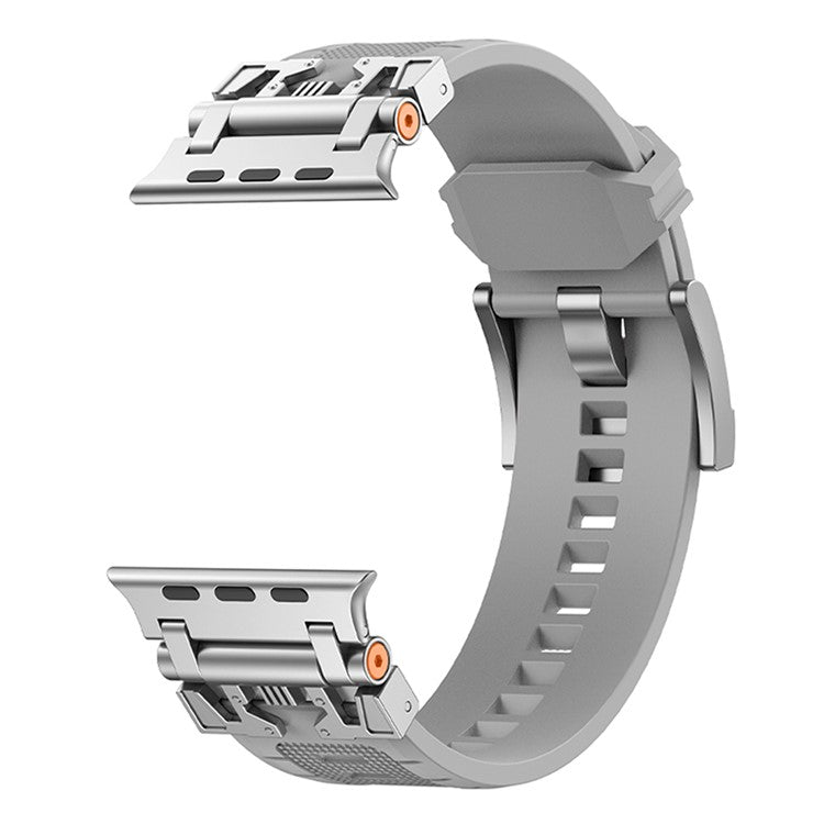 KALEBOL Armor TPU Watch Strap for Apple Watch Series 10 Ultra 9 8 7 SE 6 5 4 3 2 1 46mm 49mm 45mm 44mm 42mm Wrist Band - Silver+Grey