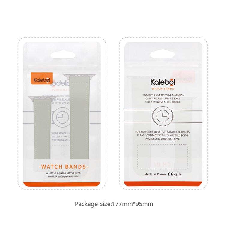 KALEBOL Magnetic Watch Strap for Apple Watch Series 10 9 8 7 SE 6 5 4 3 2 1 42mm 41mm 40mm 38mm Leather+Silicone Band - White