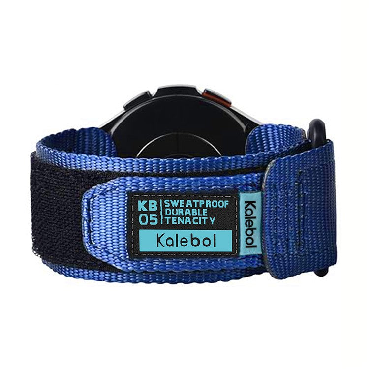 KALEBOL 22mm Nylon Watch Strap for Samsung Galaxy Watch3 45mm / Huawei Watch GT 5 46mm / GT 5 Pro 46mm Wrist Band with Magic Tape - Blue