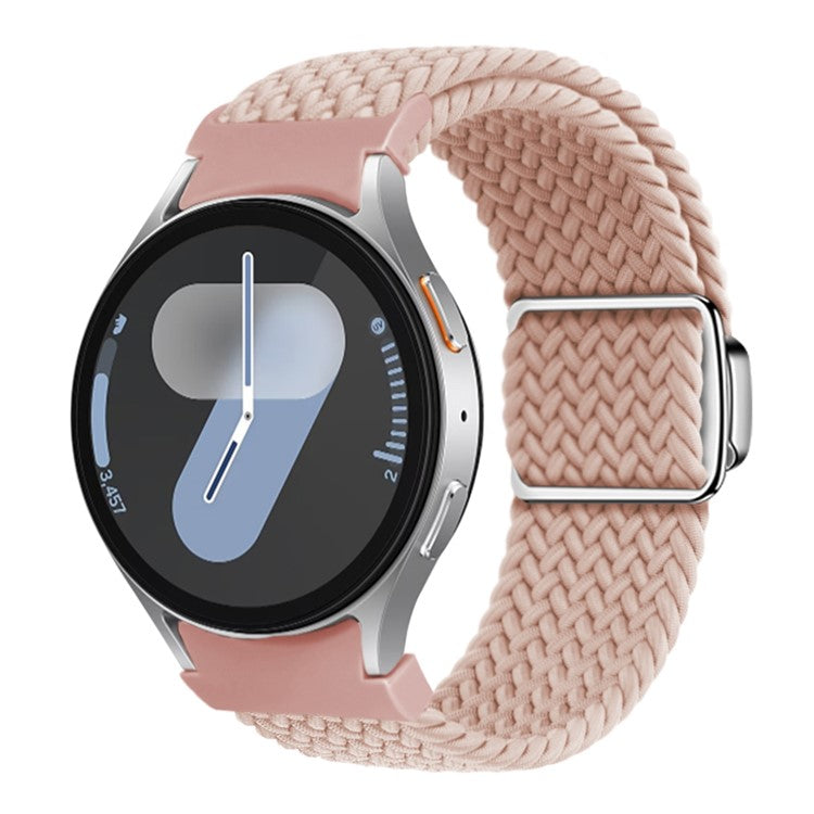 KALEBOL Magnetic Watch Strap for Samsung Galaxy Watch FE 40mm / Watch7 / 6 / 6 Classic / 5 / 5 Active / 5 Pro / 4 / 4 Classic / 4 Active Braided Band - Pink