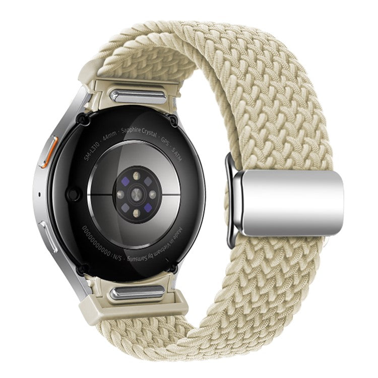 KALEBOL Magnetic Watch Strap for Samsung Galaxy Watch FE 40mm / Watch7 / 6 / 6 Classic / 5 / 5 Active / 5 Pro / 4 / 4 Classic / 4 Active Braided Band - Starlight