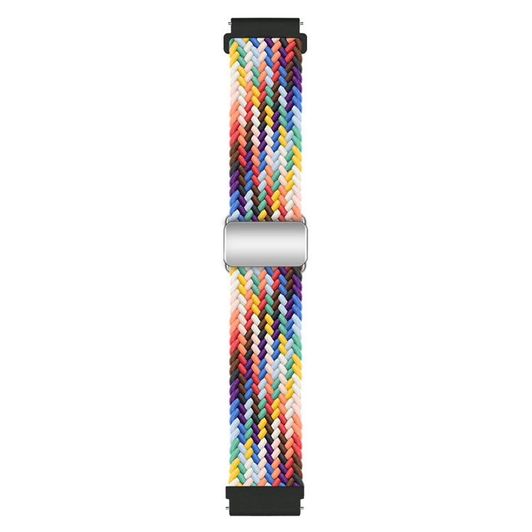 KALEBOL 22mm Magnetic Watch Strap for Samsung Galaxy Watch3 45mm / Huawei Watch GT 5 46mm / GT 5 Pro 46mm Nylon Band - Official Rainbow