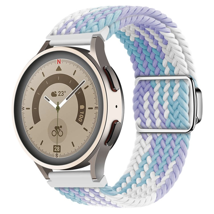 KALEBOL 22mm Magnetic Watch Strap for Samsung Galaxy Watch3 45mm / Huawei Watch GT 5 46mm / GT 5 Pro 46mm Nylon Band - Violet