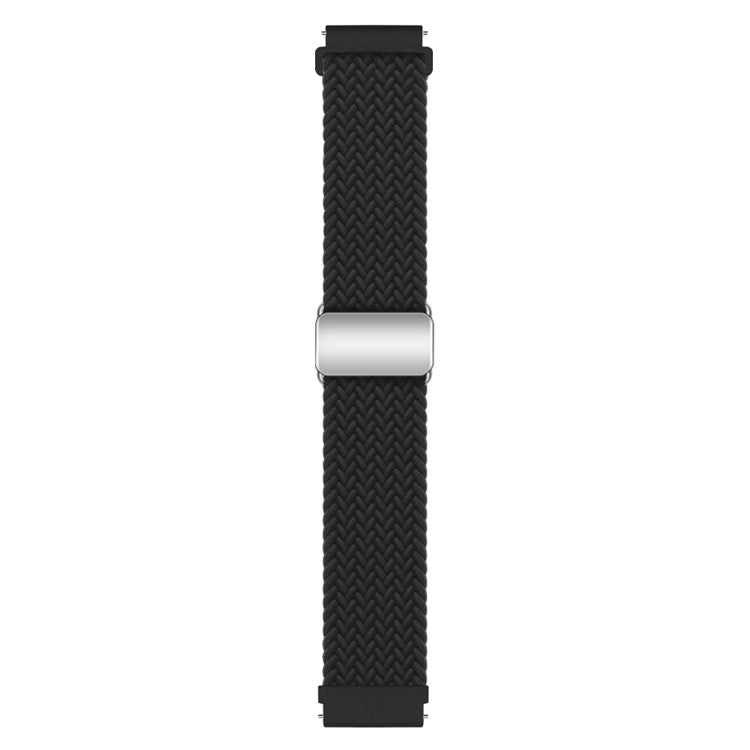 KALEBOL 20mm Magnetic Watch Strap for Samsung Galaxy Watch6 Classic 43mm / 47mm / Huawei Watch GT 4 41mm Nylon Band - Black Rainbow