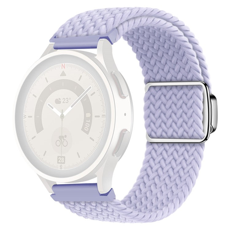 KALEBOL 20mm Magnetic Watch Strap for Samsung Galaxy Watch6 Classic 43mm / 47mm / Huawei Watch GT 4 41mm Nylon Band - Misty Purple