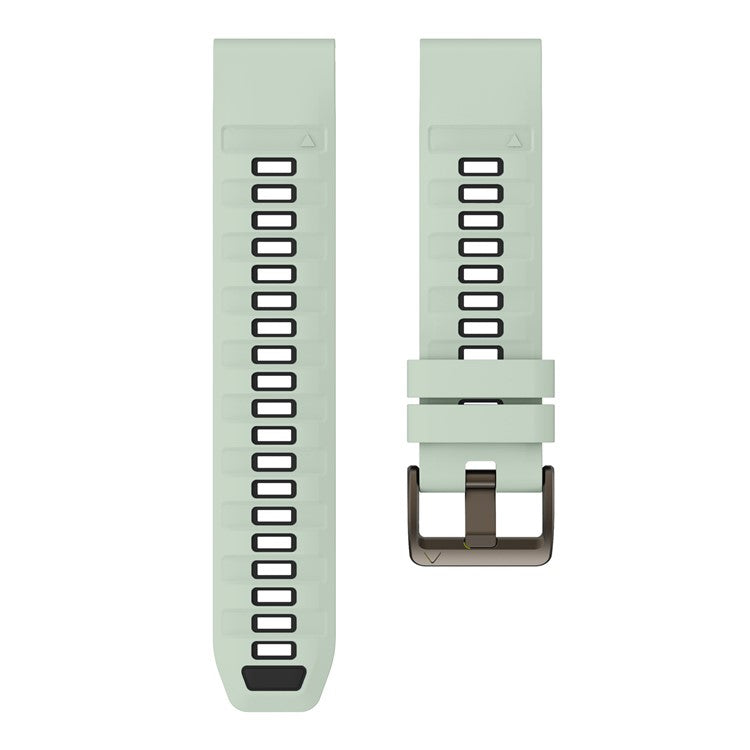 KALEBOL QuickFit 22mm Watch Strap for Garmin Fenix 7 Pro / 7 / 6 Pro Dual Color Silicone Wrist Band - Mint Green+Black