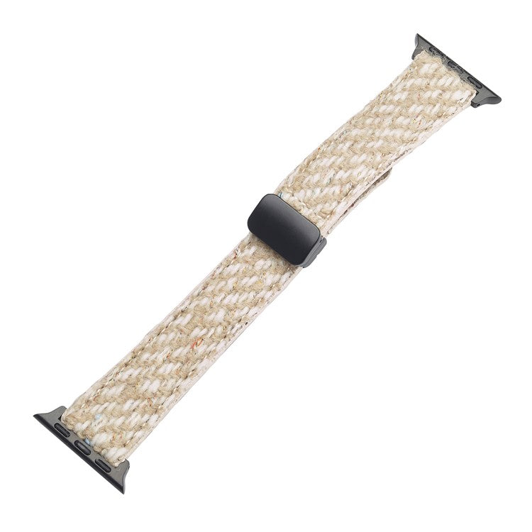Genuine Cow Leather+Wool Watch Band for Apple Watch Series 10 Ultra 9 8 7 SE 6 5 4 3 2 1 46mm 49mm 45mm 44mm 42mm Wrist Strap - Yellow
