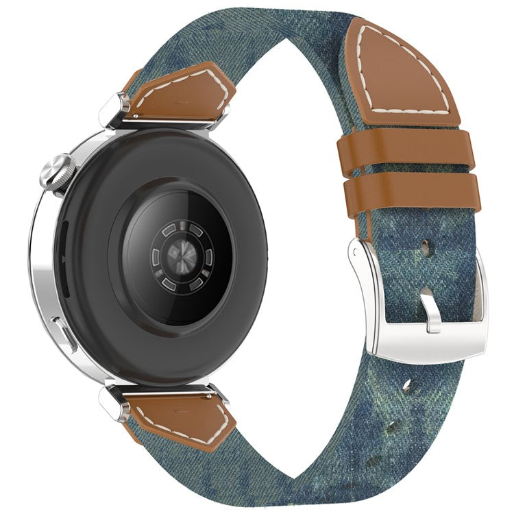 Nylon + Denim Strap for Huawei Watch GT 5 Pro 42mm / GT 5 41mm / GT 4 41mm Universal 18mm Watchband - Denim Blue