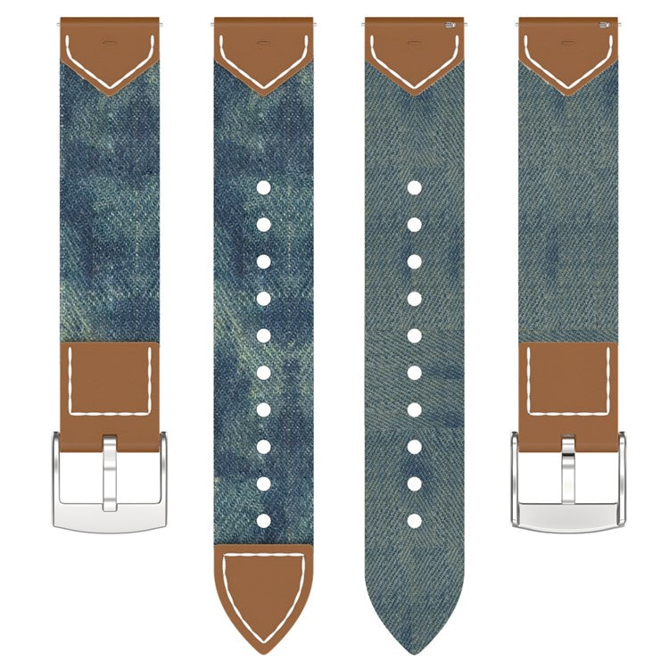 Nylon + Denim Strap for Huawei Watch GT 5 Pro 42mm / GT 5 41mm / GT 4 41mm Universal 18mm Watchband - Denim Blue