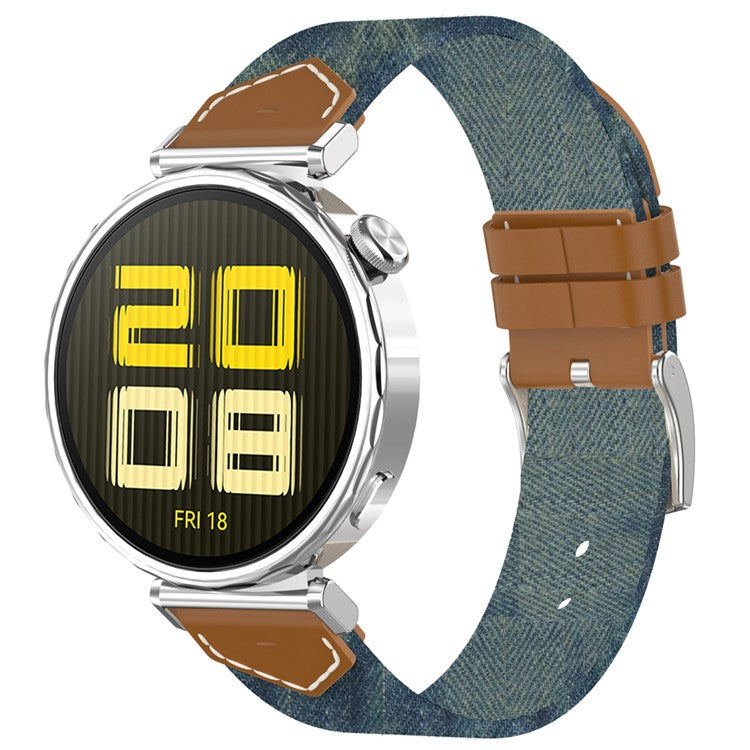 Nylon + Denim Strap for Huawei Watch GT 5 Pro 42mm / GT 5 41mm / GT 4 41mm Universal 18mm Watchband - Denim Blue