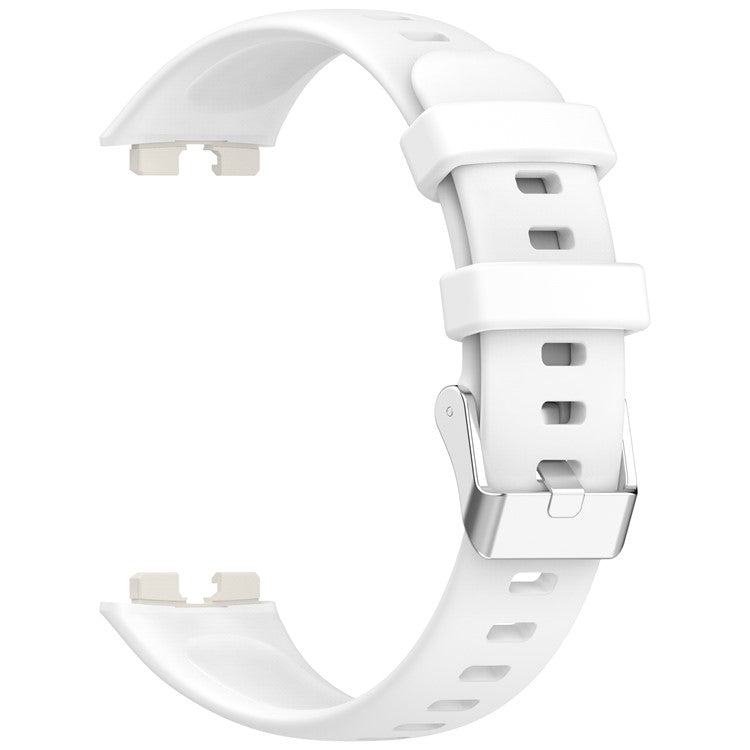 Silicone Watch Strap for Huawei Band 9 NFC / 9 / 8 NFC / 8 Adjustable Wrist Band - White