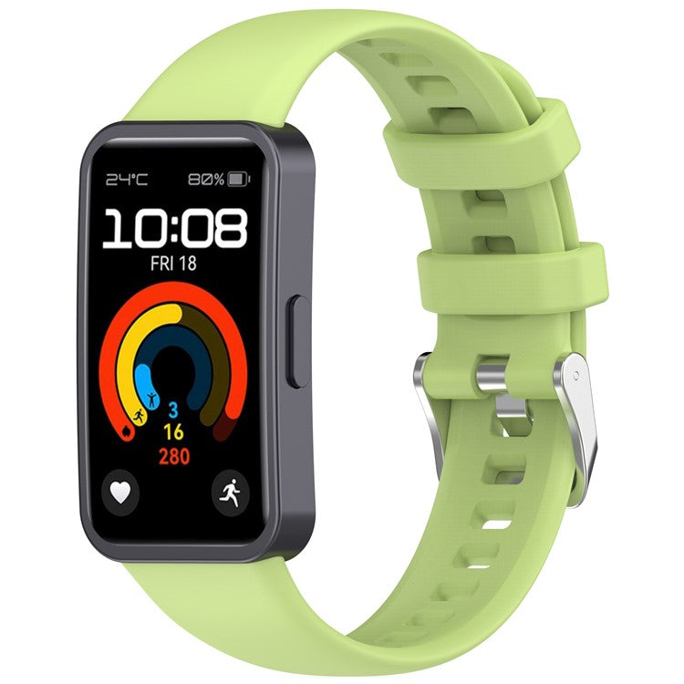 Silicone Watch Strap for Huawei Band 9 NFC / 9 / 8 NFC / 8 Adjustable Wrist Band - Lime
