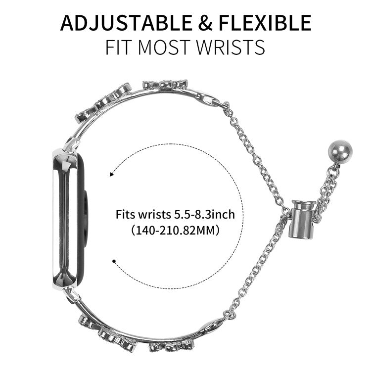 Metal Band For Xiaomi Redmi Watch 4 Heart Clover Decor Watch Strap Replacement - Silver