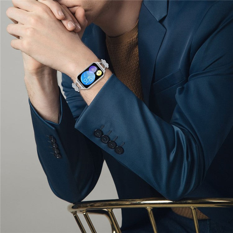 Metal Band For Xiaomi Redmi Watch 4 Heart Clover Decor Watch Strap Replacement - Silver