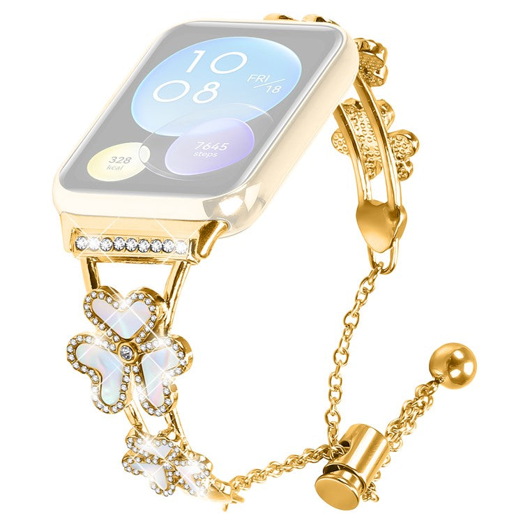 Metal Band Heart Clover Decor For Xiaomi Redmi Watch 4 Watch Bracelet Replacement - Gold