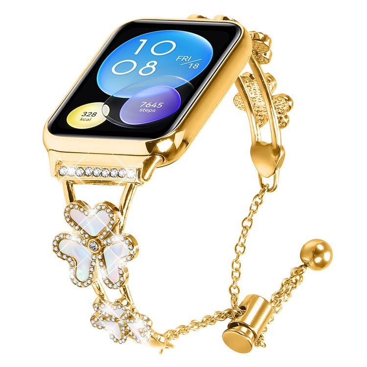 Metal Band Heart Clover Decor For Xiaomi Redmi Watch 4 Watch Bracelet Replacement - Gold