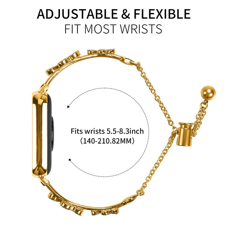 Metal Band Heart Clover Decor For Xiaomi Redmi Watch 4 Watch Bracelet Replacement - Gold