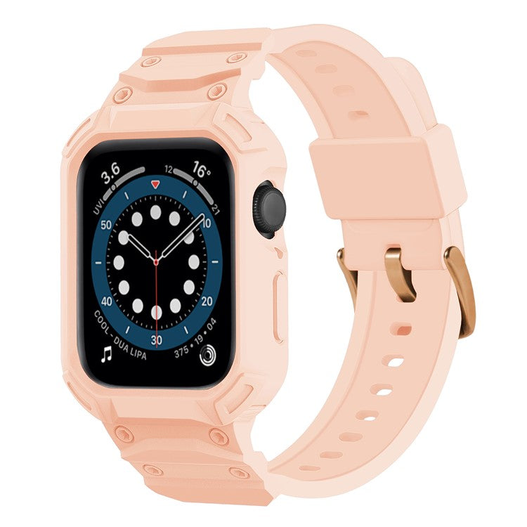 For Apple Watch Series 10 42mm Strap Soft TPU Watch Band with Integrated Watch Case - Pink