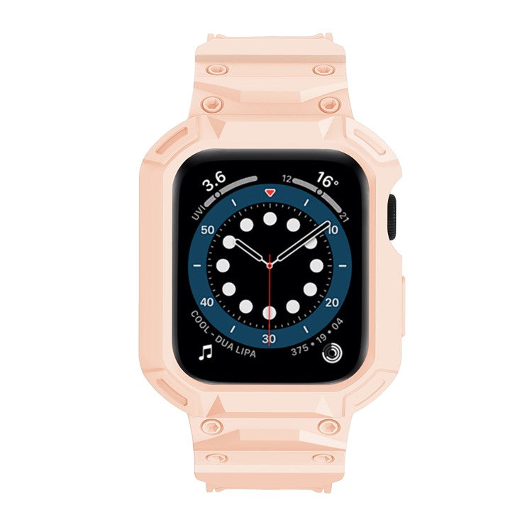 For Apple Watch Series 10 42mm Strap Soft TPU Watch Band with Integrated Watch Case - Pink