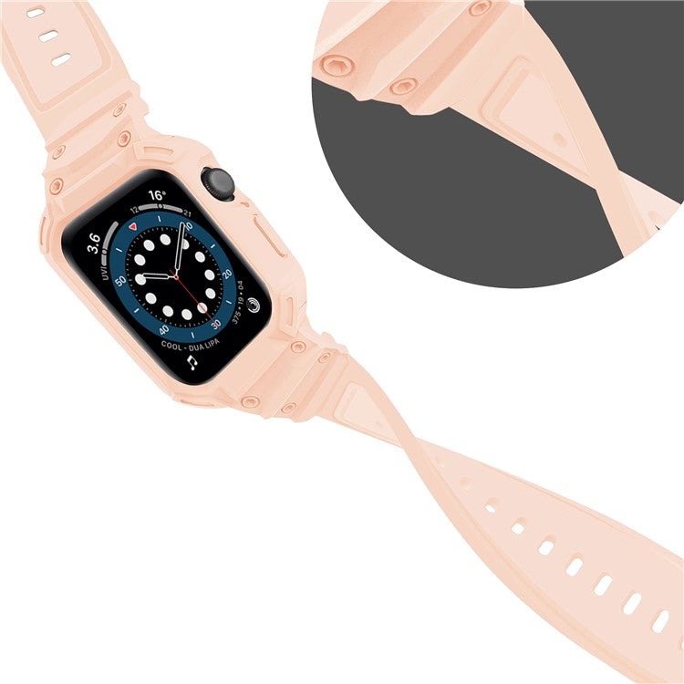 For Apple Watch Series 10 42mm Strap Soft TPU Watch Band with Integrated Watch Case - Pink