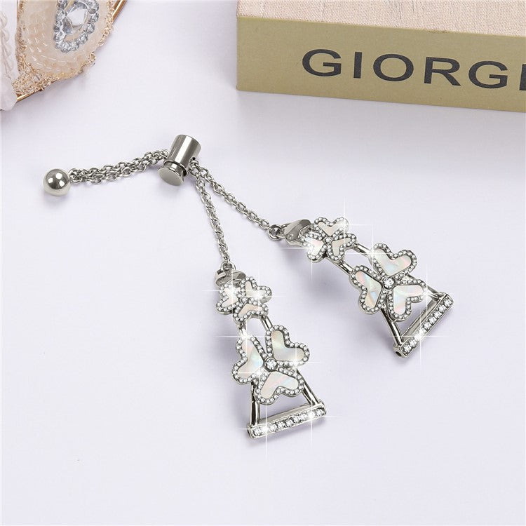 Metal Band Heart Clover Decor For Samsung Galaxy Watch 42mm Watch Strap Replacement - Starlight