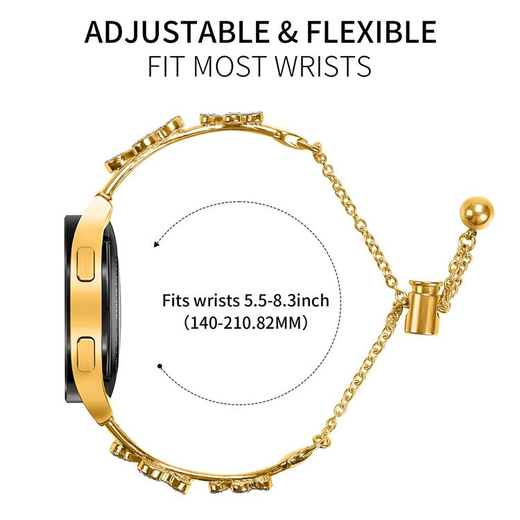 Metal Band Heart Clover Decor For Garmin D2 Air X10 / Bounce Watch Bracelet Replacement - Gold