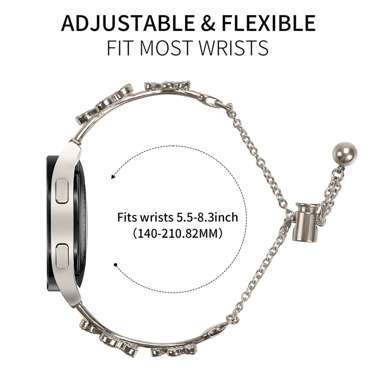 For GarminMove 3 / Vivomove 3 Watch Strap Replacement Metal Band Heart Clover Decor - Starlight