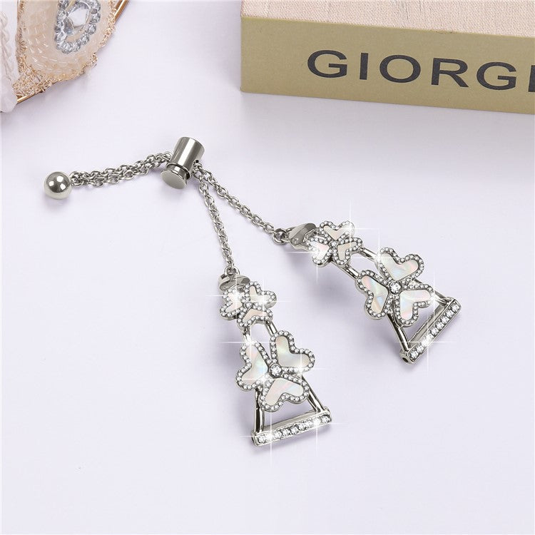 For GarminMove 3 / Vivomove 3 Watch Strap Replacement Metal Band Heart Clover Decor - Starlight