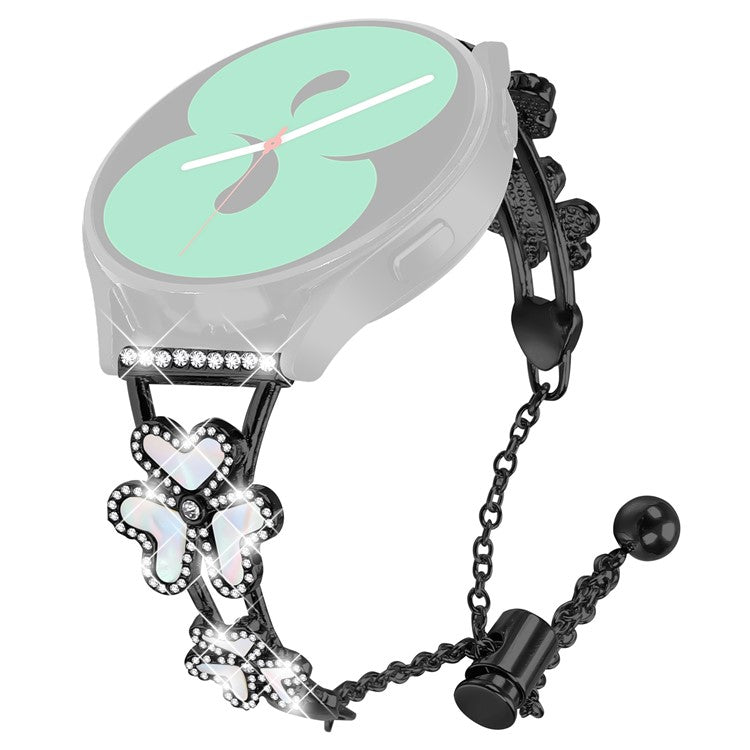 Metal Band Heart Clover Decor For Huawei Watch GT 3 Pro 43mm Watch Bracelet Replacement - Black