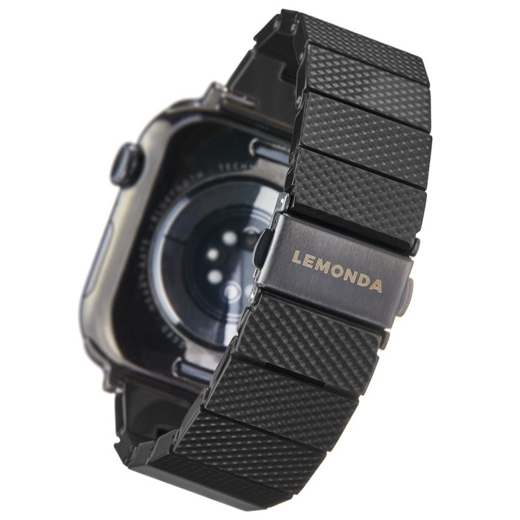 LEMONDA Plantfiber Strap for Apple Watch Series 10 Ultra 9 8 7 SE 6 5 4 3 2 1 46mm 49mm 45mm 44mm 42mm Environmentally Friendly Watch Band - Black