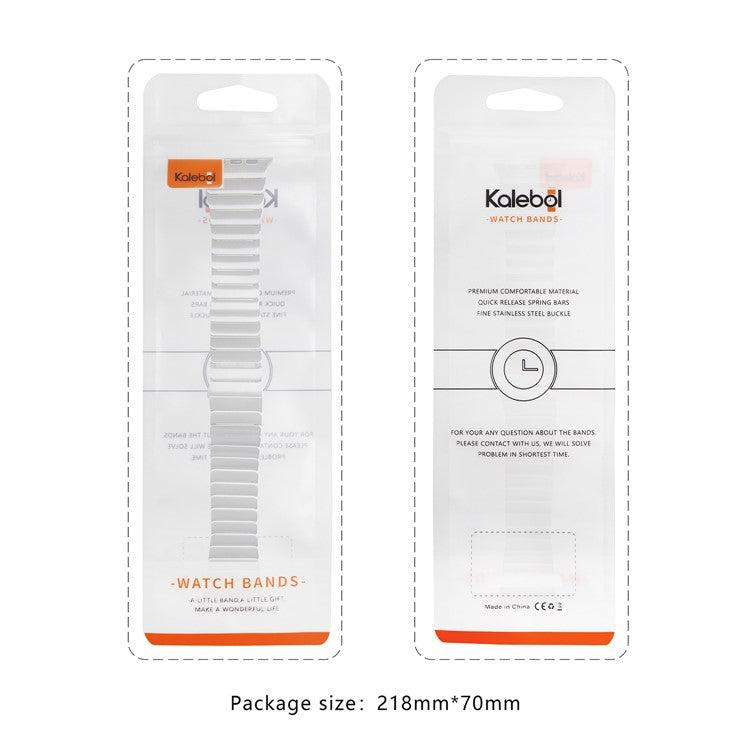 KALEBOL Stainless Steel Watch Band for Apple Watch Series 10 Ultra 9 8 7 SE 6 5 4 3 2 1 46mm 49mm 45mm 44mm 42mm Beaded Bamboo Link Strap - Black