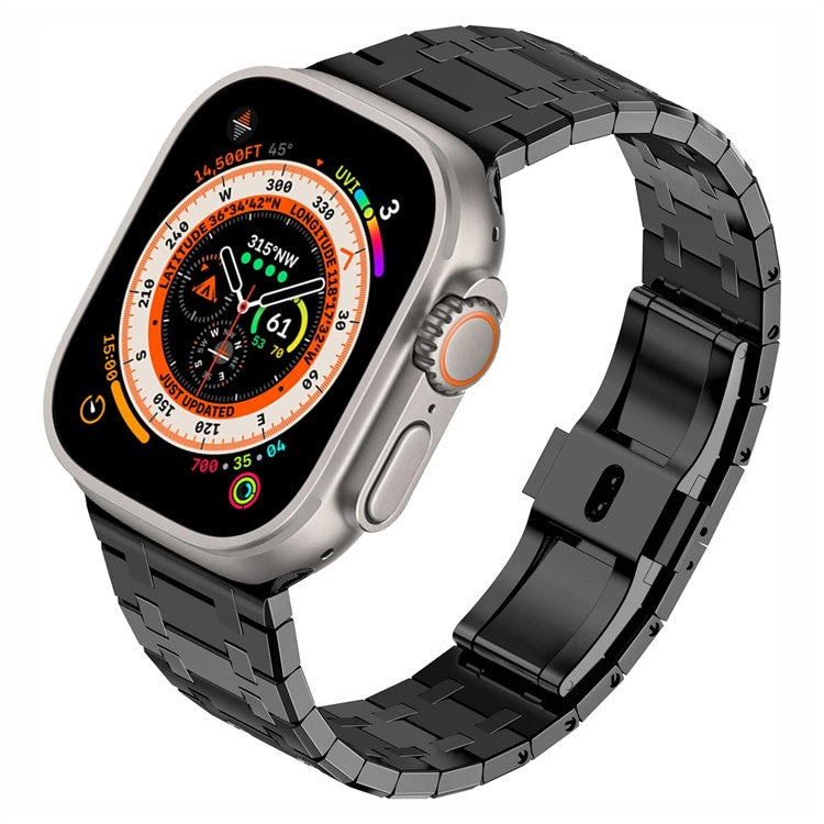 KALEBOL Stainless Steel Watch Band for Apple Watch Series 10 Ultra 9 8 7 SE 6 5 4 3 2 1 46mm 49mm 45mm 44mm 42mm Metal Wrist Strap - Black