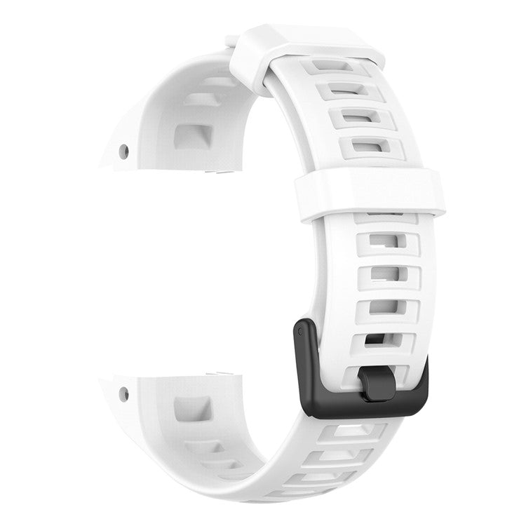 Silicone Watch Band for Garmin Instinct Tactical / Instinct Tide / Instinct 2 / Instinct Wrist Strap with Black Buckle - White