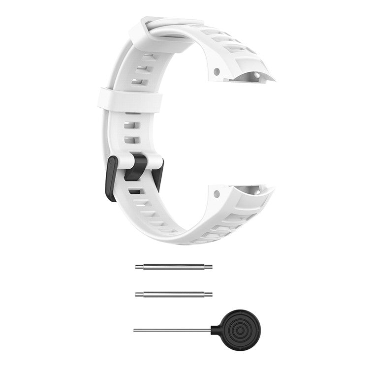 Silicone Watch Band for Garmin Instinct Tactical / Instinct Tide / Instinct 2 / Instinct Wrist Strap with Black Buckle - White