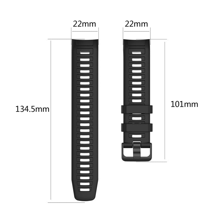 Silicone Watch Band for Garmin Instinct Tactical / Instinct Tide / Instinct 2 / Instinct Wrist Strap with Black Buckle - Yellow